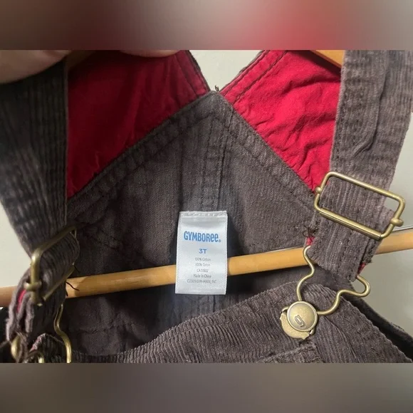 Y2K Vintage Dark Brown Corduroy Gymboree Overalls size 3T - Picture 8 of 9